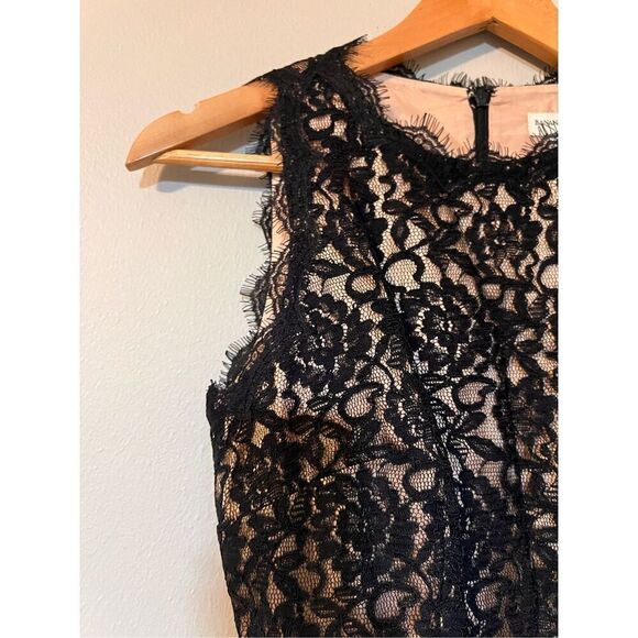 Banana Republic 2 Sleeveless Lace Bodice Satin Bottom Knee Length Cocktail Dress - Picture 10 of 11